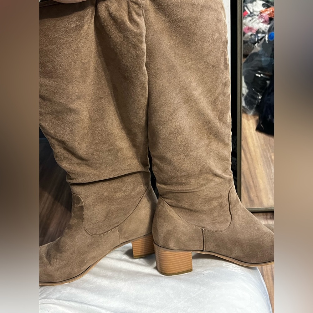 Brown Fur Lined Heeled Boots